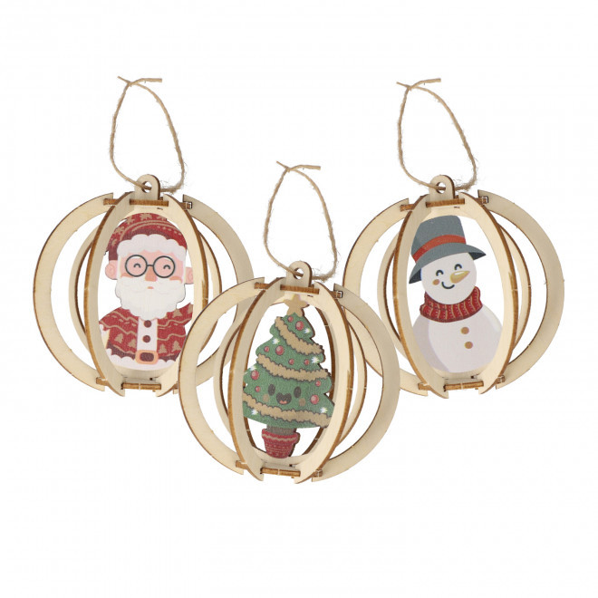 ORNEMENT DE NOEL A CONSTRUIRE PERSONNALISABLE 'BUILT' - beige