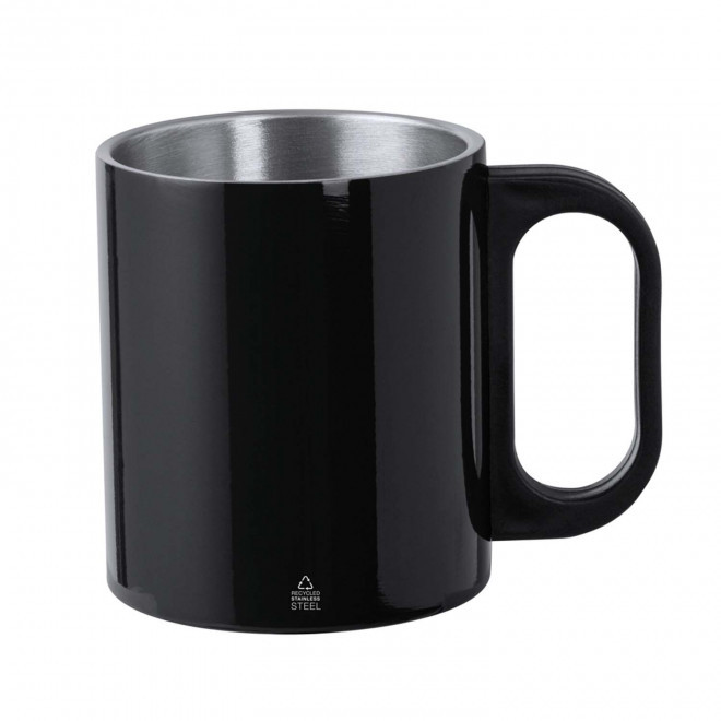 MUG INOX RECYCLE PERSONNALISE 300 ML 'NEBEL' - noir