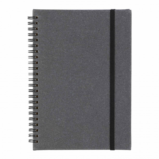 CARNET A SPIRALES PERSONNALISABLE EN PU RECYCLE 'LETYOU' - noir