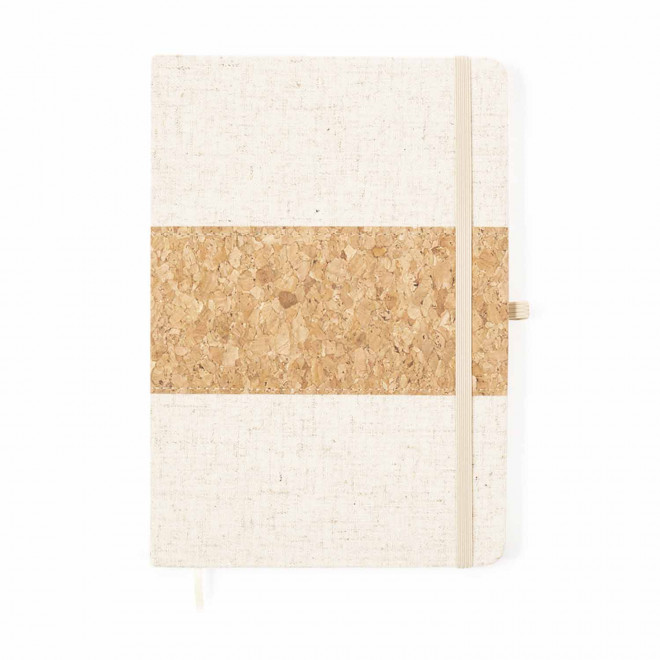 CARNET EN LIEGE ET LIN PERSONNALISE 'CLEO' - beige