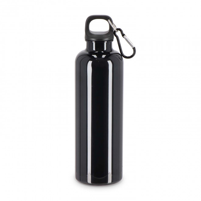 GOURDE RPET AVEC MOUSQUETON 750ML PERSONNALISABLE 'MANCYO' - noir