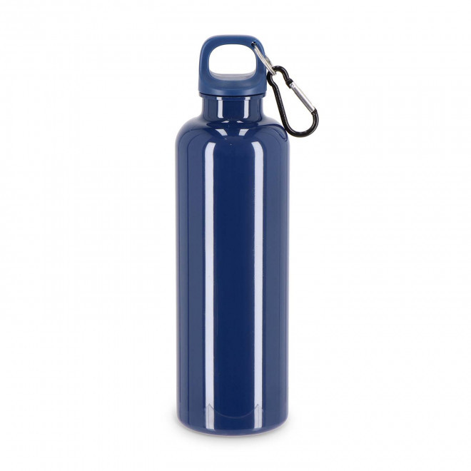 GOURDE RPET AVEC MOUSQUETON 750ML PERSONNALISABLE 'MANCYO' - bleu fonce