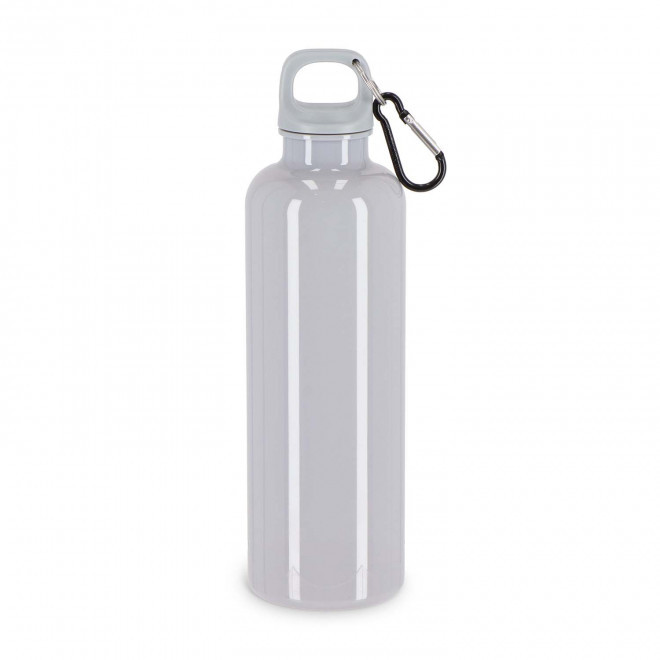 GOURDE RPET AVEC MOUSQUETON 750ML PERSONNALISABLE 'MANCYO' - gris