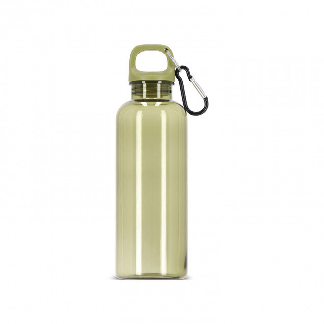 GOURDE RPET AVEC MOUSQUETON 500ML PERSONNALISABLE 'MANCYO' - vert transparent