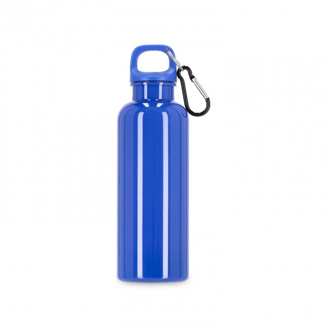 GOURDE RPET AVEC MOUSQUETON 500ML PERSONNALISABLE 'MANCYO' - bleu