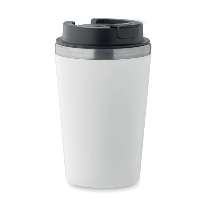 MUG ISOTHERME PERSONNALISE AVEC INTERIEUR CERAMIQUE 350ML 'MULTIS' - blanc
