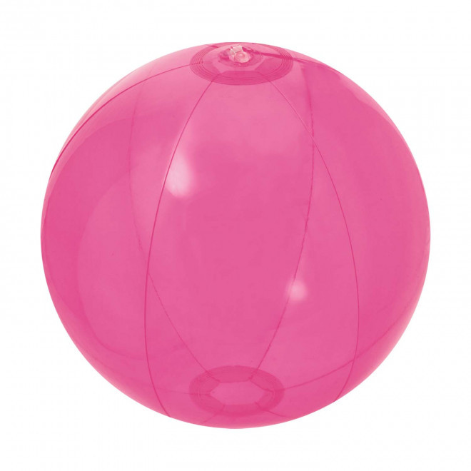 BALLON DE PLAGE PERSONNALISABLE 'PLAYA UNI TRANSPARENT' - fuchsia