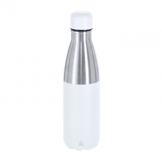BOUTEILLE ISOTHERME RECYCLE 550ML PERSONNALISABLE 'ASTDUO' - blanc