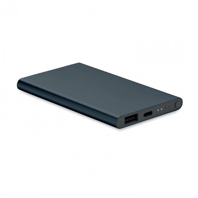 POWERBANK PERSONNALISABLE 4000MAH ALU RECYCLE 'POWERDOCK' - bleu marine