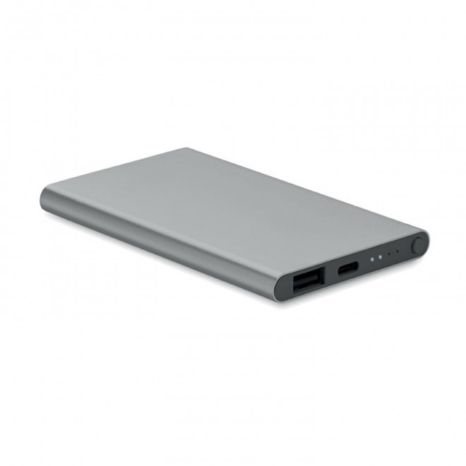 POWERBANK PERSONNALISABLE 4000MAH ALU RECYCLE 'POWERDOCK' - titanium