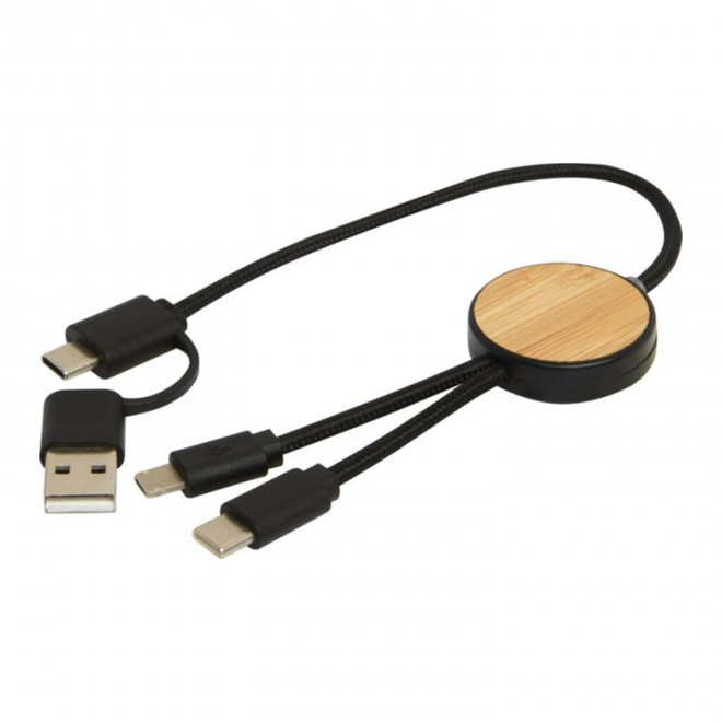 CABLE DE CHARGE PERSONNALISABLE 'ONTARIA COURT BOIS' - noir