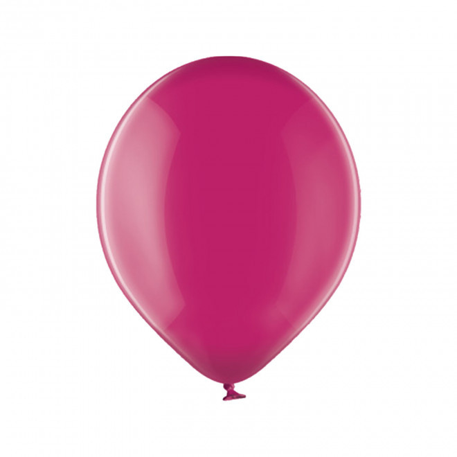 BALLON TRANSPARENT PERSONNALISE ø30 CM 'LUFT QUADRI' - fuchsia transparent