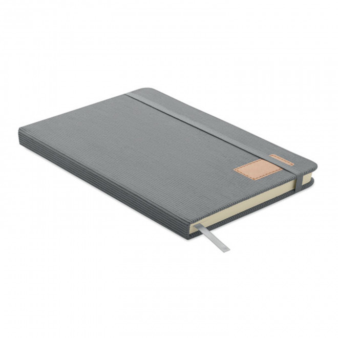 CARNET A5 VELOURS PERSONNALISE 'CORDO' - gris