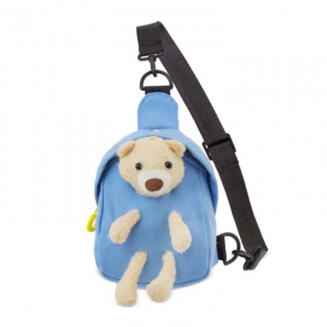 SAC BANDOULIERE OURSON PERSONNALISABLE 'PIPOUCE' - bleu