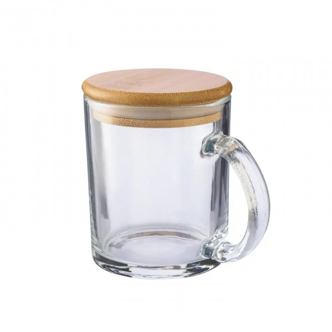 MUG EN VERRE RECYCLE 300ML PERSONNALISABLE 'LEYHA' - transparent