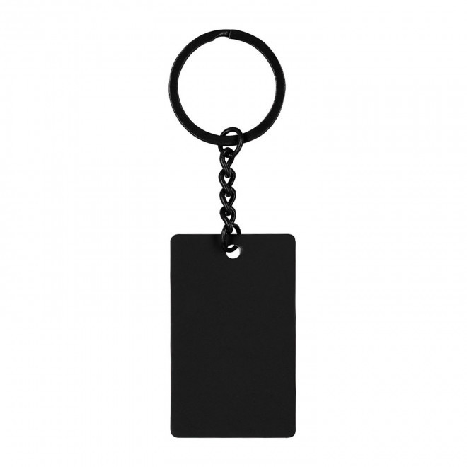 PORTE CLE COLORE EN ACIER PERSONNALISABLE 'SHANE' - noir