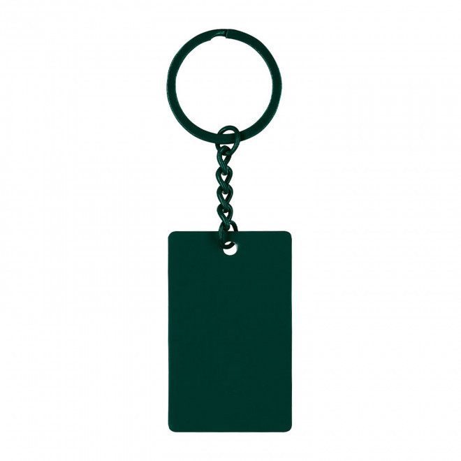 PORTE CLE COLORE EN ACIER PERSONNALISABLE 'SHANE' - vert fonce
