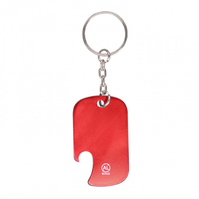 PORTE CLE ALU RECYCLE PERSONNALISABLE 'PLAKI DECAPS' - rouge