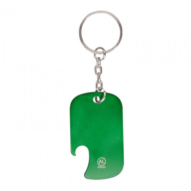 PORTE CLE ALU RECYCLE PERSONNALISABLE 'PLAKI DECAPS' - vert