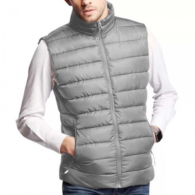 DOUDOUNE PUBLICITAIRE SANS MANCHES HOMME MUSTAGHATA® 'KYLE' - gris clair