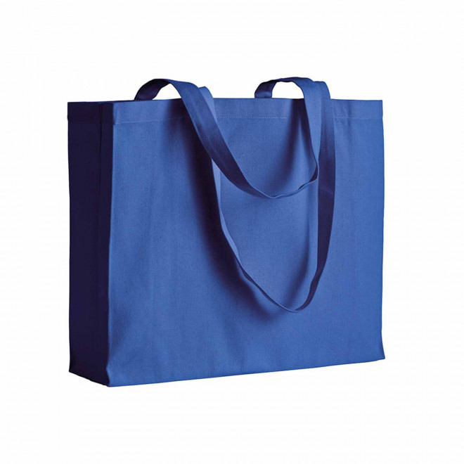 SAC COTON AVEC SOUFFLET PERSONNALISABLE 'MIRAMAR COULEUR' - bleu royal