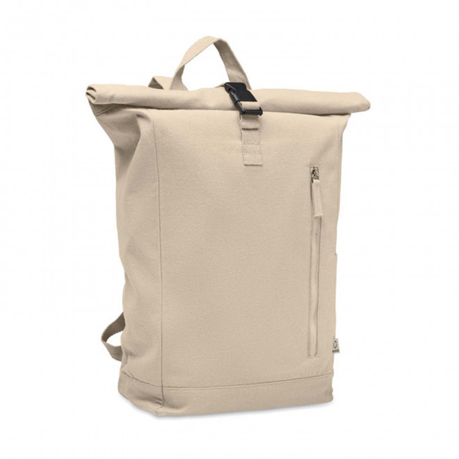 SAC A DOS ROLLTOP PERSONNALISE RECYCLE 'CLAIRE' - beige