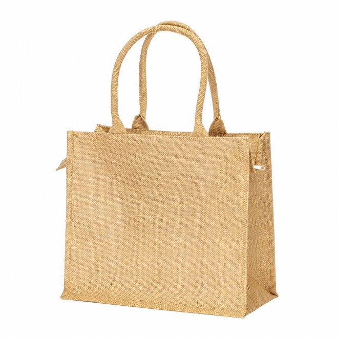 SAC EN JUTE PERSONNALISABLE AVEC FERMETURE 'KAS' - écru