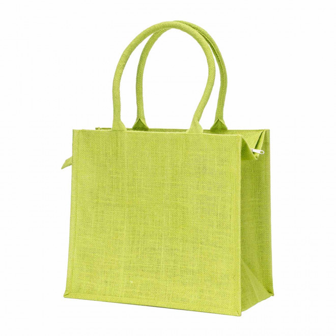 SAC EN JUTE PERSONNALISABLE AVEC FERMETURE 'KAS' - vert
