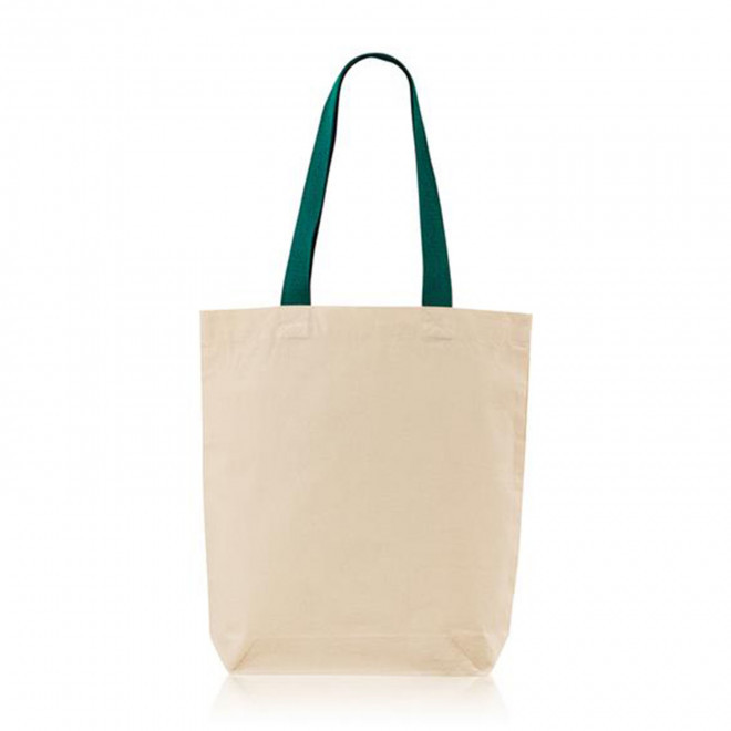SAC EN TOILE GRANDES ANSES PERSONNALISABLE 'RYTA' - vert fonce