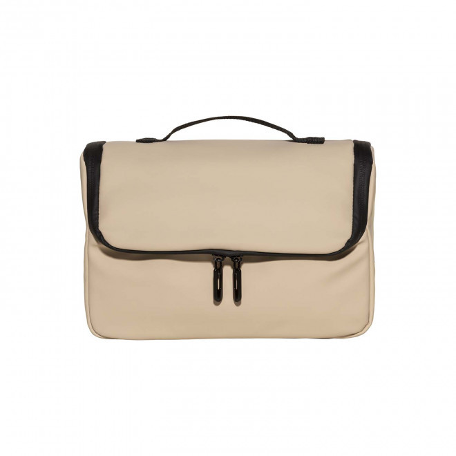 TROUSSE DE TOILETTE PERSONNALISEE EN PU 'OLYMPOS' - écru