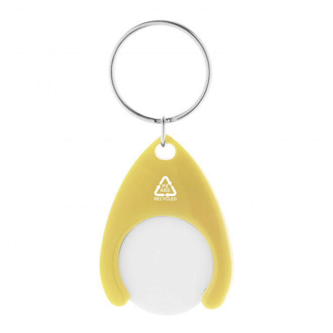PORTE-CLES JETON PERSONNALISABLE EN RABS 'CATCHOS' - jaune