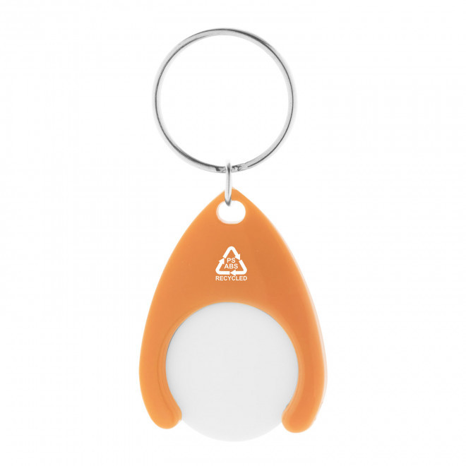 PORTE-CLES JETON PERSONNALISABLE EN RABS 'CATCHOS' - orange