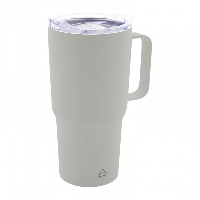 MUG ISOTHERME PERSONNALISE EN ACIER 600ML 'TENDENZI INOX' - gris clair