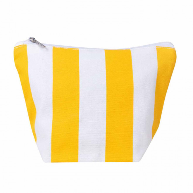 TROUSSE PERSONNALISABLE EN COTON RECYCLE RAYE 220 GR 'SAO' - jaune