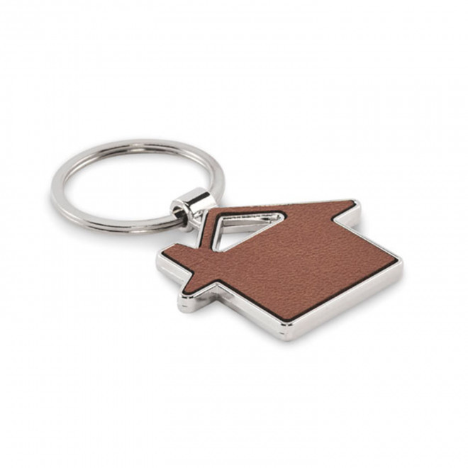 PORTE CLE EN PU RECYCLE PERSONNALISE 'ANGELOS MAISON' - marron