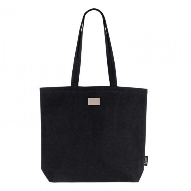 SAC COTON RECYCLE T BOTTOM PERSONNALISABLE 'KINDRY DARK' - noir