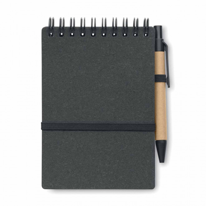 BLOC-NOTES PERSONNALISABLE EN CUIR RECYCLE 'LETYOU' - gris fonce