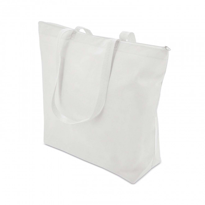 CABAS NON TISSE PERSONNALISABLE 'CORVASO ZIPPE' - blanc
