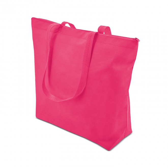 CABAS NON TISSE PERSONNALISABLE 'CORVASO ZIPPE' - fuchsia