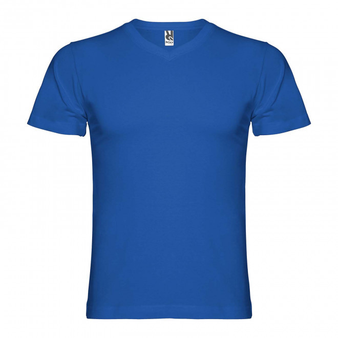 TEE-SHIRT COL V HOMME COULEUR PERSONNALISABLE 'SAMOYEDO' - bleu royal