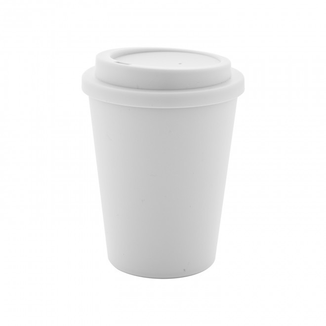 MUG DOUBLE PAROI PLASTIQUE 300ML PERSONNALISABLE 'STARZ' - blanc