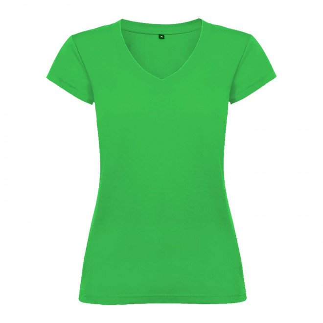 TEE-SHIRT COL V FEMME COULEUR PERSONNALISABLE 'VICTORIA' - vert
