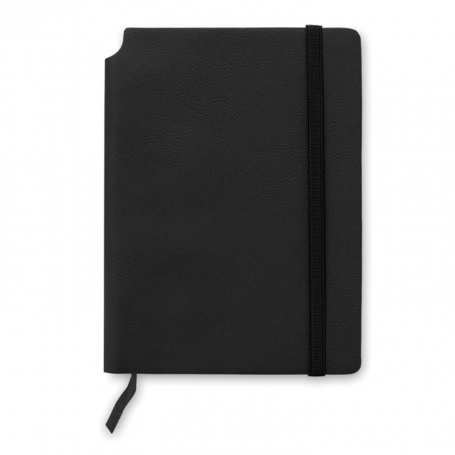 CARNET PU SOUPLE A5 PERSONNALISE 'SOFTINOTA' - noir