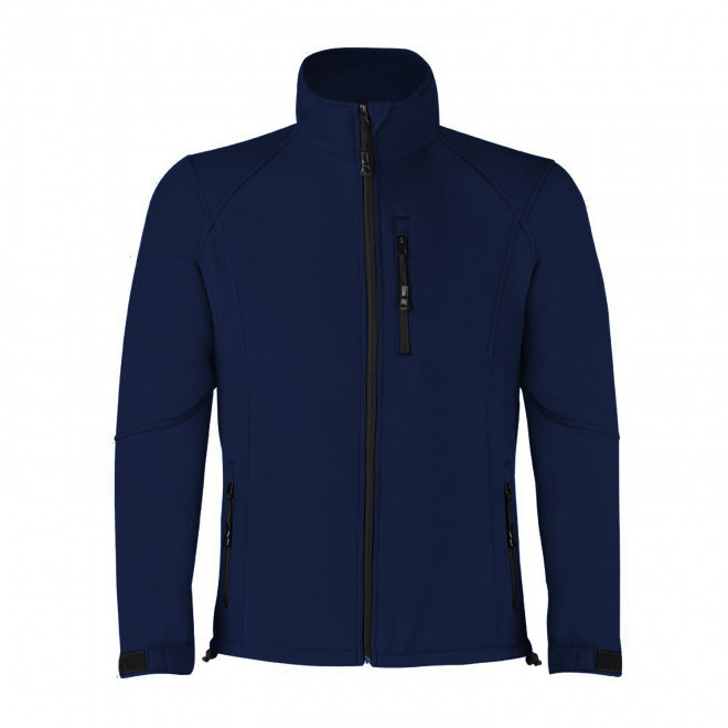 VESTE SOFTSHELL MIXTE 2 COUCHES PERSONNALISABLE 'MOLTA' - bleu marine