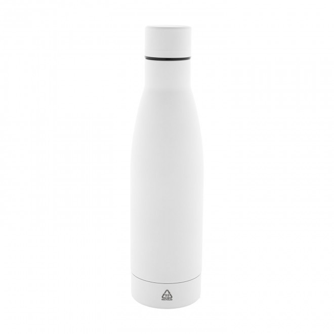 BOUTEILLE PERSONNALISABLE ACIER RECYCLE 750ML 'BROLO' - blanc