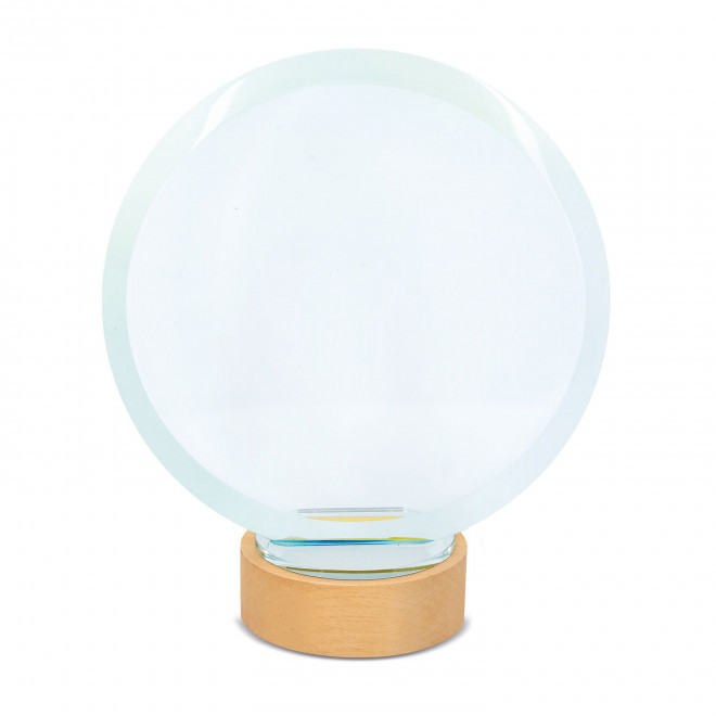 TROPHEE PERSONNALISE EN VERRE ET BOIS 'KAYNA BULLE' - bois