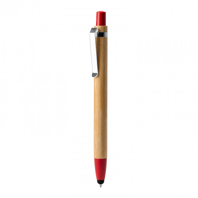 STYLO EN BAMBOU PERSONNALISABLE 'ANDREA COLOR' - rouge