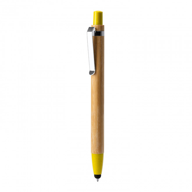 STYLO EN BAMBOU PERSONNALISABLE 'ANDREA COLOR' - jaune