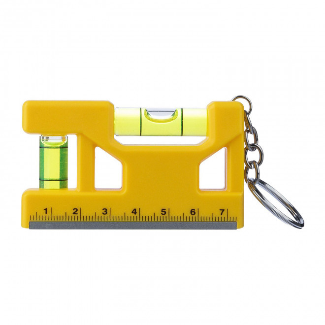 PORTE-CLES NIVEAU A BULLE PERSONNALISE 'INDIRO' - jaune