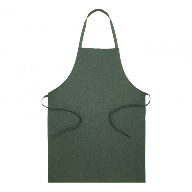 TABLIER SANS POCHE PERSONNALISE 'CUISTO RECYCLE' - vert kaki